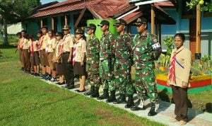 Satgas Perbatasan Ikut Dampingi Persami SMPN 5 Arso