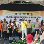 Polsek Tanjung Duren dan Palmerah Apel Hari Bebas Kendaraan Bermotor