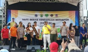 Polsek Tanjung Duren dan Palmerah Apel Hari Bebas Kendaraan Bermotor