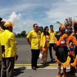 Tommy Soeharto Tiba di Nabire Disambut Tarian Adat
