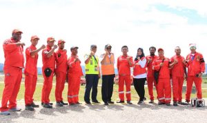 Simulasi Penanggulangan Keadaan Darurat di Bandara Waghete