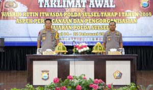 Kapolda Sulsel Buka Taklimat Awal Wasrik Rutin Itwasda 2019