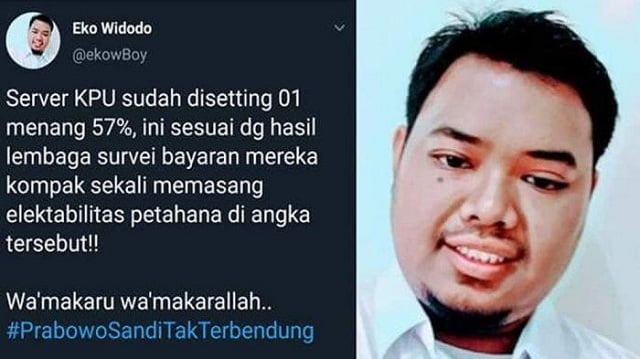 Eko Widodo, Penyebar Hoaks Server Situng Ini Dinyatakan Tak Bersalah