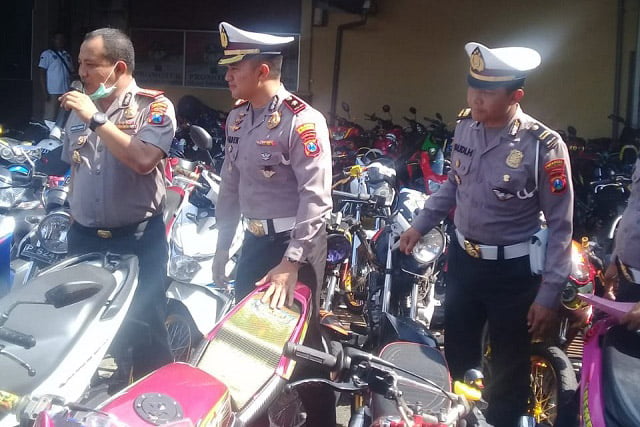Polresta Banyuwangi Amankan 106 Kendaraan Saat Razia Balapan Liar