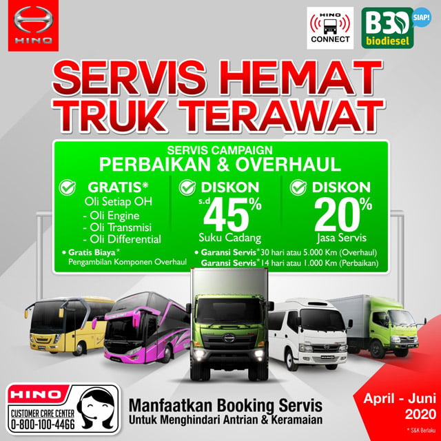 Klaim Tak Terdampak Covid-19, Layanan Total Support Hino Indonesia Tetap Beroperasi
