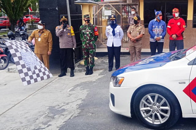Satgas Yustisi Covid-19 Kotawaringin Barat Dilepas Dari Mapolres Kobar