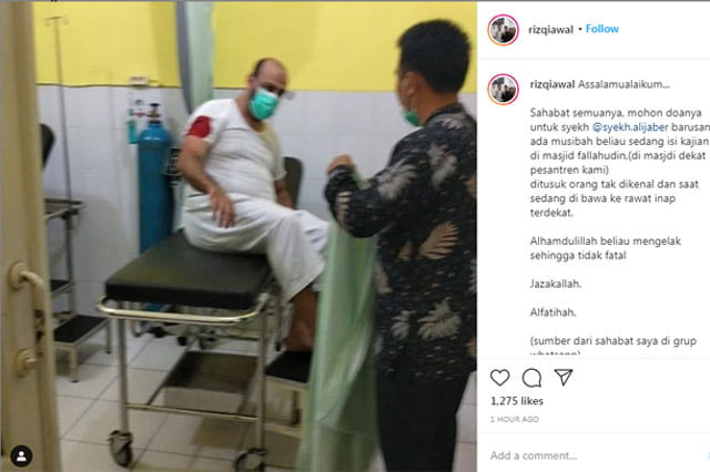 Syekh Ali Jaber Ditusuk Saat Mengisi Kajian di Lampung