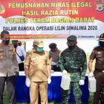 Polres Seram Bagian Barat Musnahkan 2.200 Liter Miras Sopi