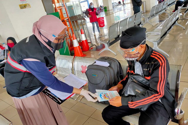 NFDMC Kampanyekan Mudik Selamat di Terminal Pulo Gebang