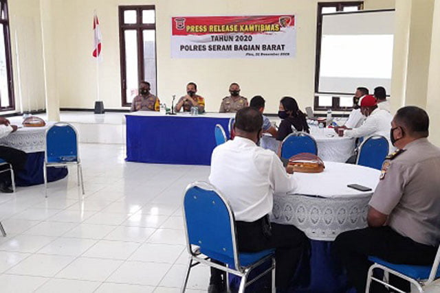 Polres Seram Bagian Barat Gelar Konferensi Pers Akhir Tahun 2020