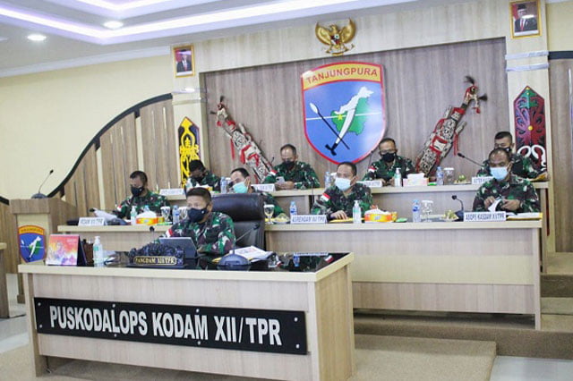 Pangdam XII Tanjungpura Ikuti Rakor Pelaksanaan Vaksinasi