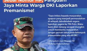 Sebar Nomor HP, Pangdam Jaya Minta Warga DKI Laporkan Premanisme