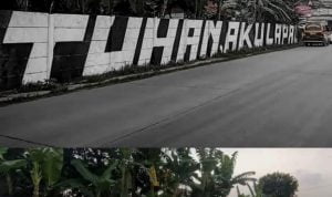 Aksi Viral, Mural Bertuliskan "Tuhan Aku Lapar" di Jalan Raya Arya Santika
