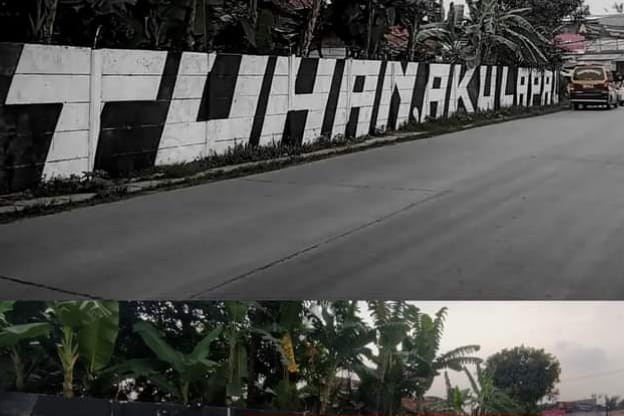 Aksi Viral, Mural Bertuliskan "Tuhan Aku Lapar" di Jalan Raya Arya Santika