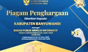 Banyuwangi Raih Penghargaan Keterbukaan Informasi Award Jatim 2021